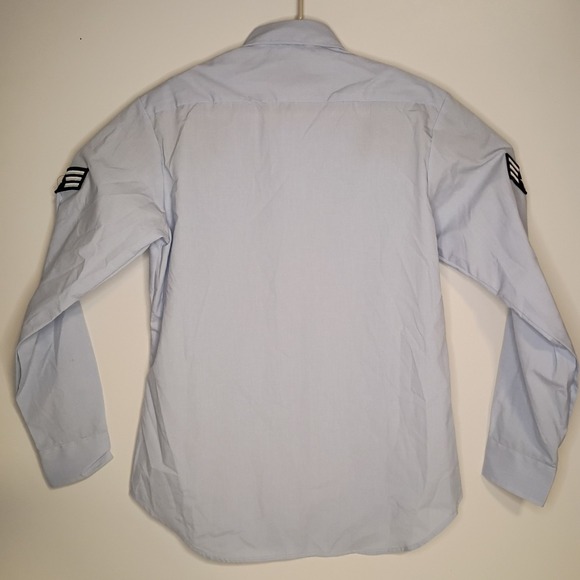 DSCP Wings Collection US Air Force Uniform Button Up Shirt Mens Size 16 35 Blue - Picture 4 of 9
